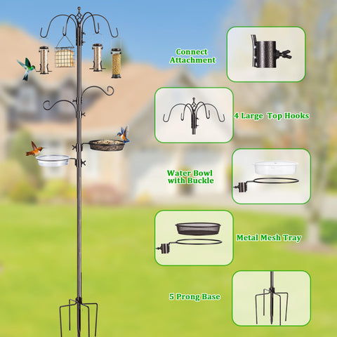 NestShld adjustable middle hooks hold different feeders, lights, or plants.