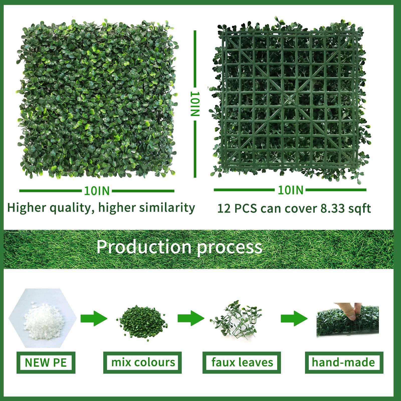 NETAP artificial grass wall panel with interlocking connectors for easy DIY installation