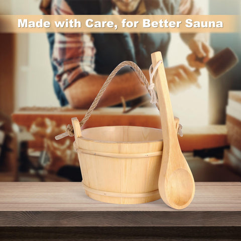 NetLea sauna ladle detail highlighting scoop edge and crafted handle