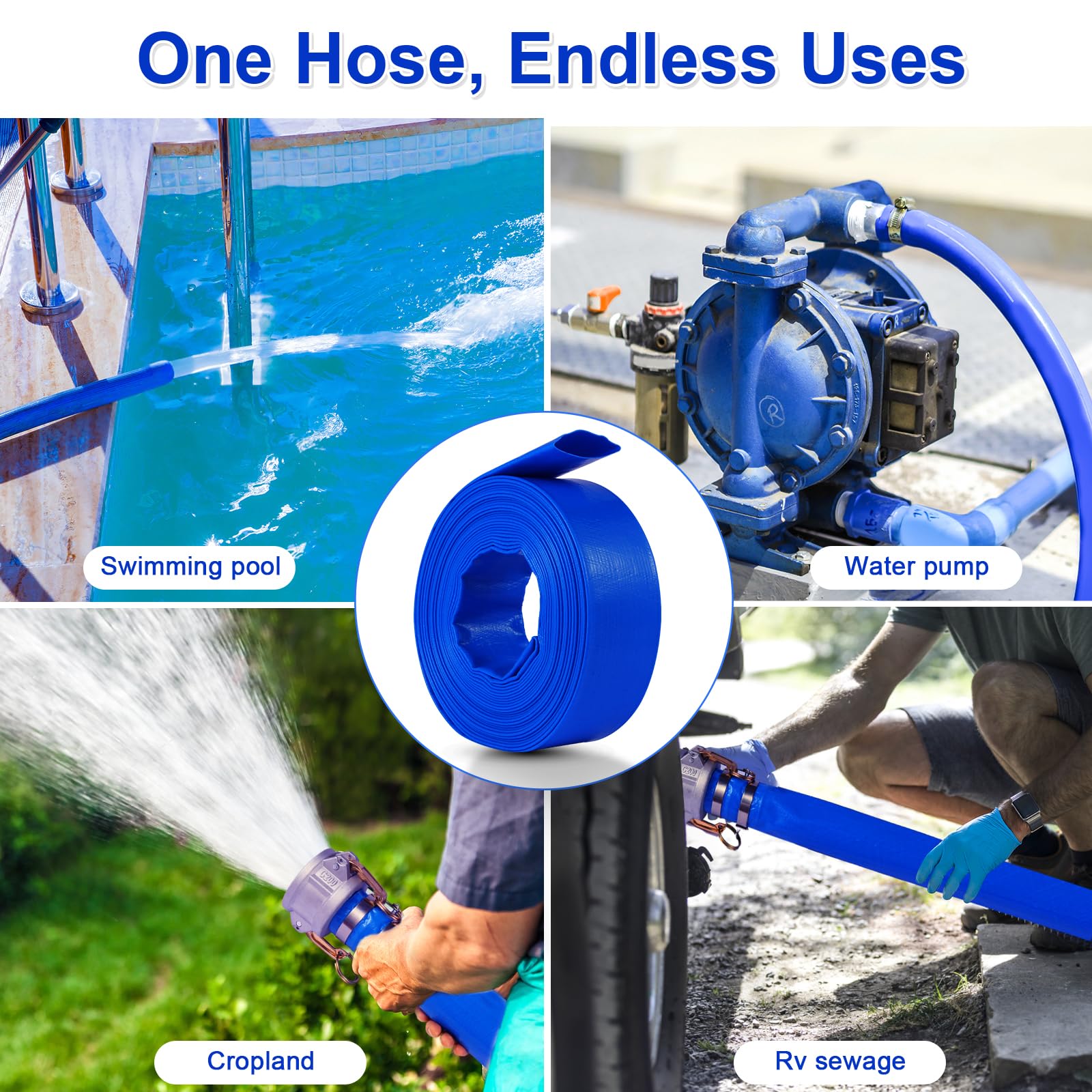 NetLea siphon hose suitable for sump pumps, basements, and irrigation drainage.