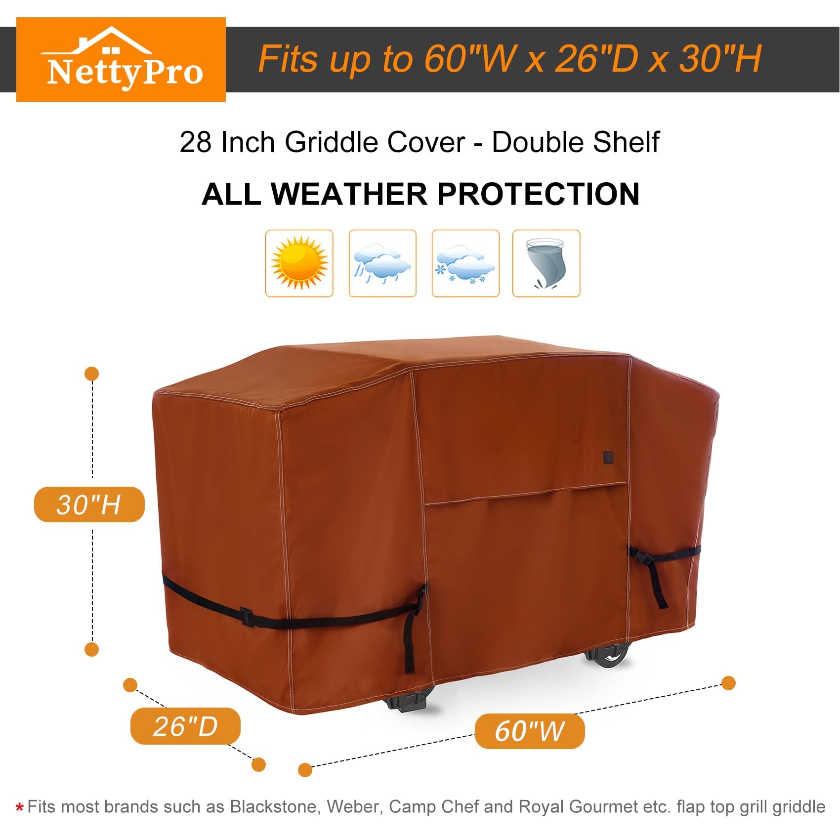 NettyPro griddle cover large air vent reduces condensation