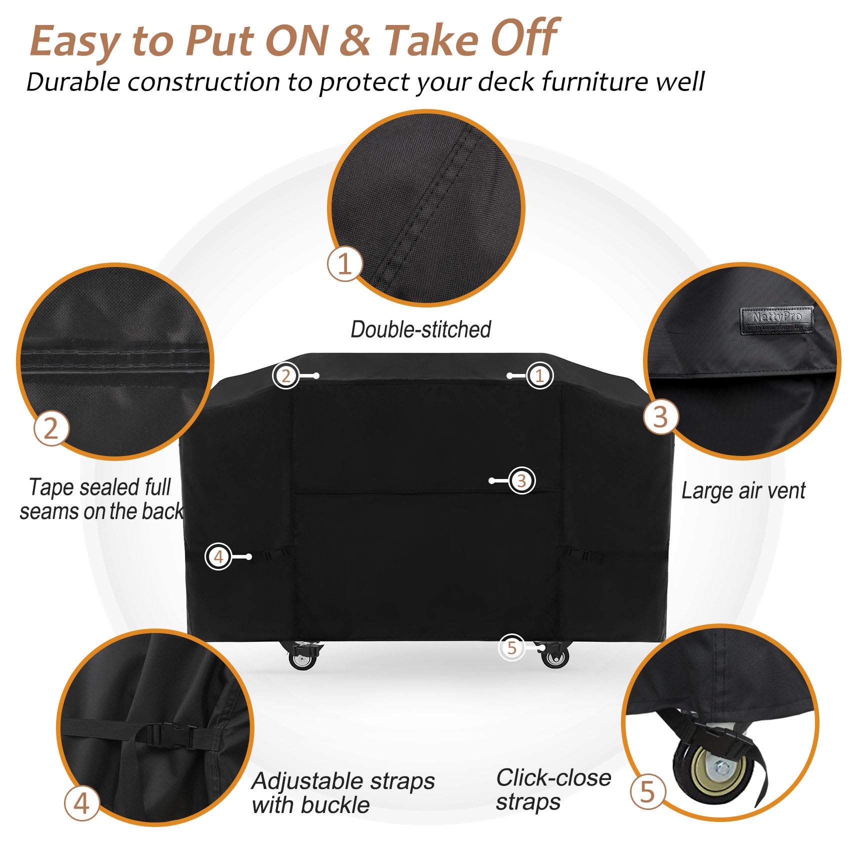 NettyPro cover shows reinforced stitching for rip resistance during use.
