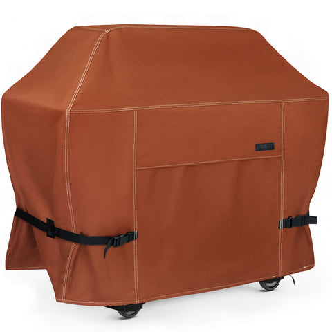 NettyPro 48inch waterproof grill cover protecting a 2-3 burner grill from rain and dirt