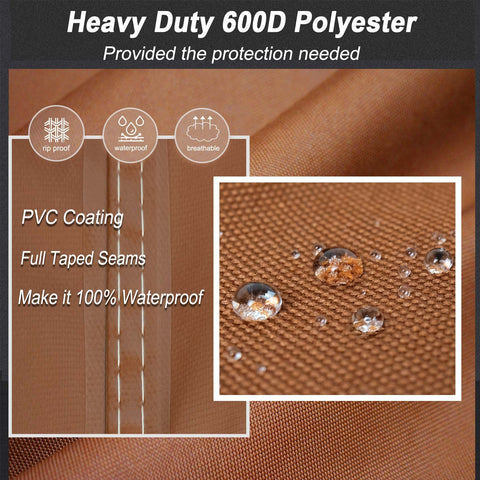 NettyPro grill cover 64-inch side view shields the grill outdoors