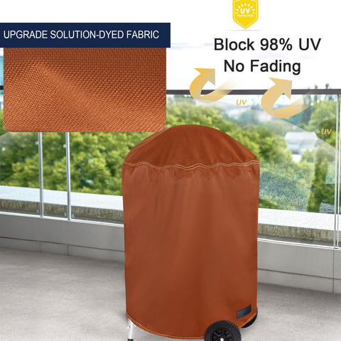 NettyPro grill cover adjustable straps ensure a secure, wind-resistant fit.