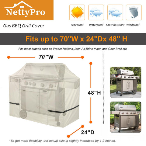 NettyPro grill cover reinforced seams withstand rugged outdoor use