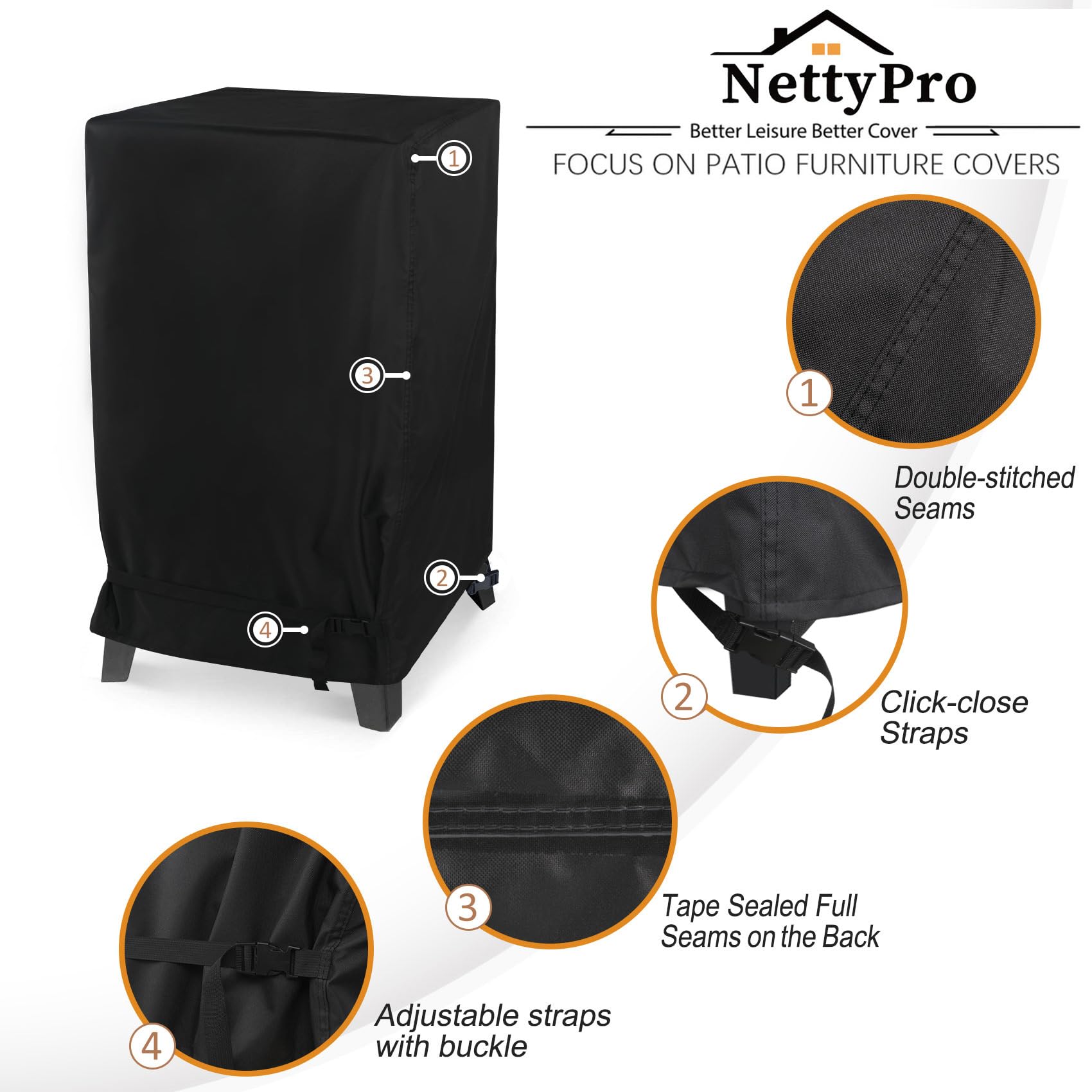 NettyPro black color blends with outdoor furniture and grills.
