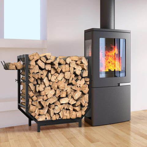 Netuaoo Firewood Rack works for backyard bonfires and camping beside pits.