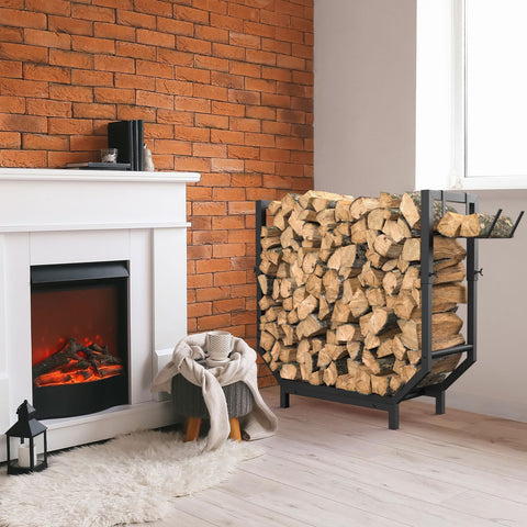 Netuaoo Firewood Rack keeps firewood organized for patio or camp site.