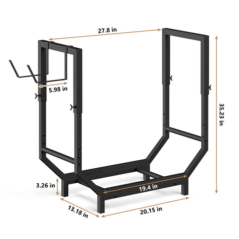 Netuaoo Firewood Rack features adjustable height for flexible placement.