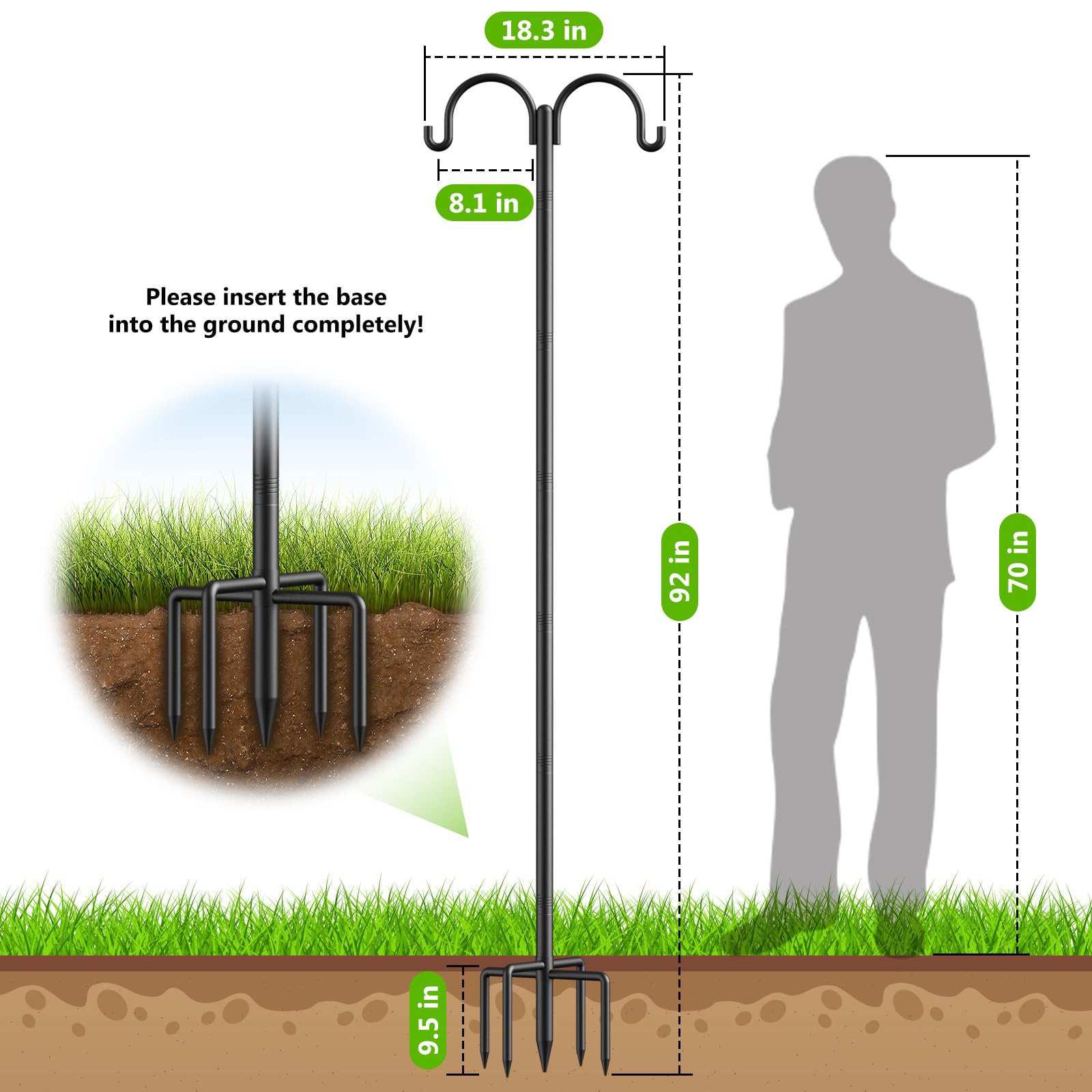 Netuaoo five-prong base provides stable ground anchoring for windy conditions