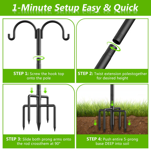 Netuaoo versatile garden hanger for bird feeders, plant baskets, and wind chimes