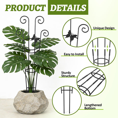 Netuaoo plant trellis adjustable height highlighting versatile height options for plant stages