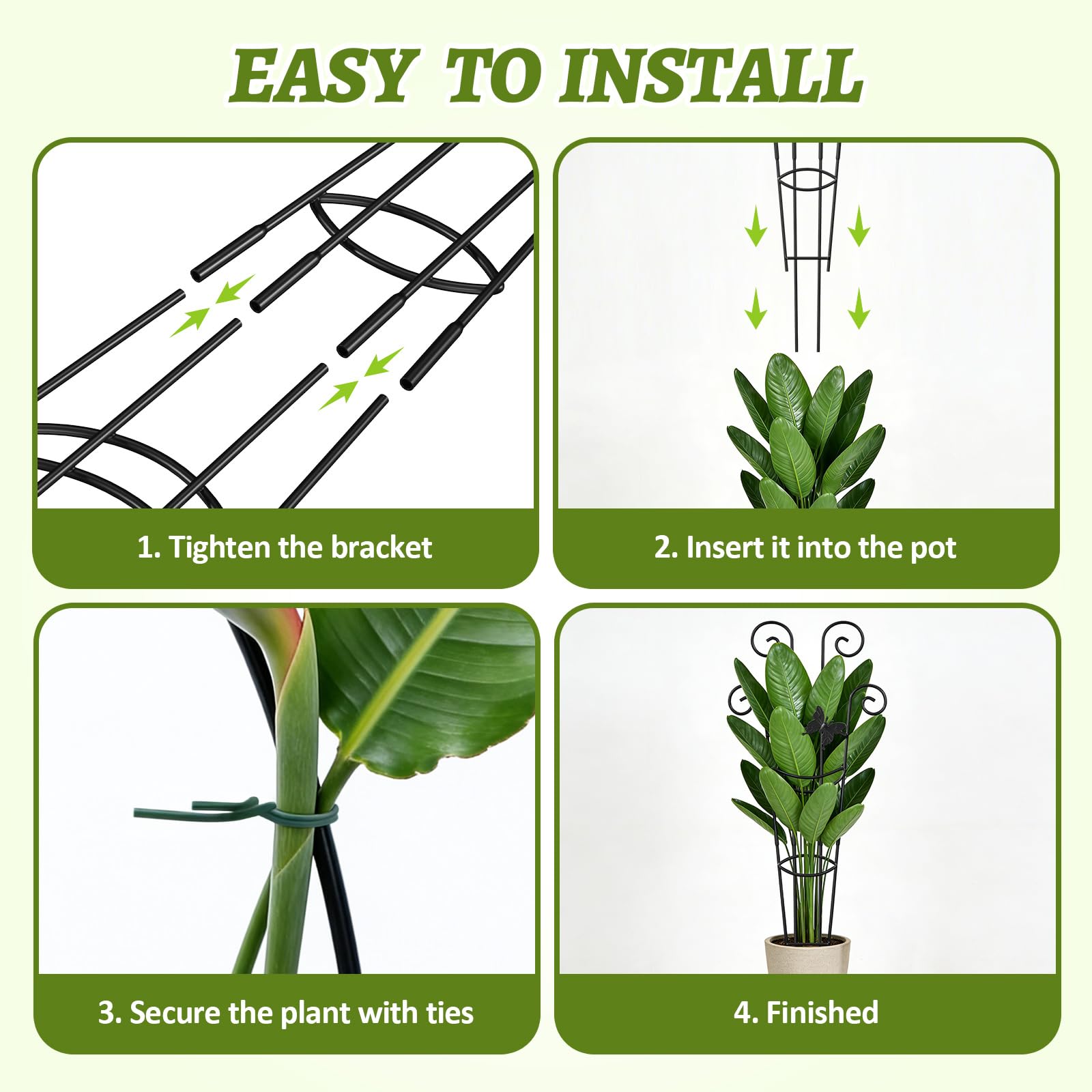 Netuaoo plant trellis with cable ties included for easy securing and tidy setup