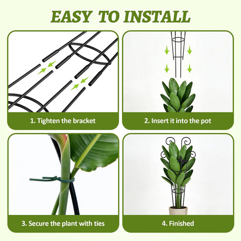 Netuaoo plant trellis with cable ties included for easy securing and tidy setup