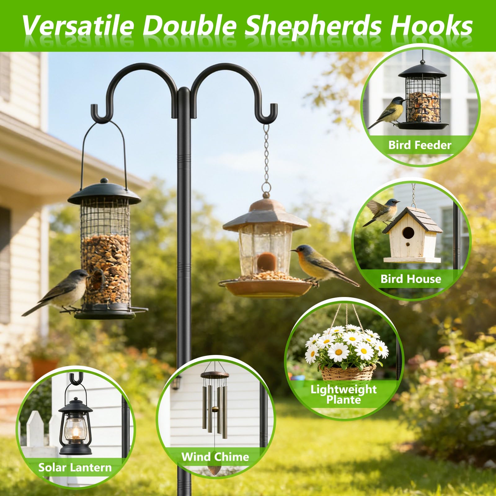 Netuaoo double-hook design optimizes weight balance on a single stake