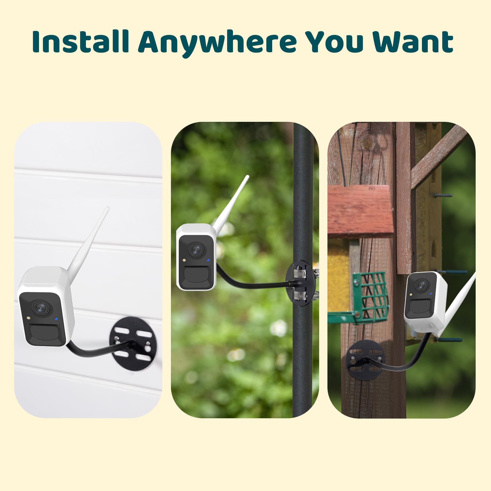 NETVUE adjustable brackets enable versatile mounting for optimal framing