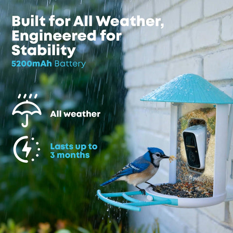 NETVUE Birdfy AI species ID interface identifying visiting birds.