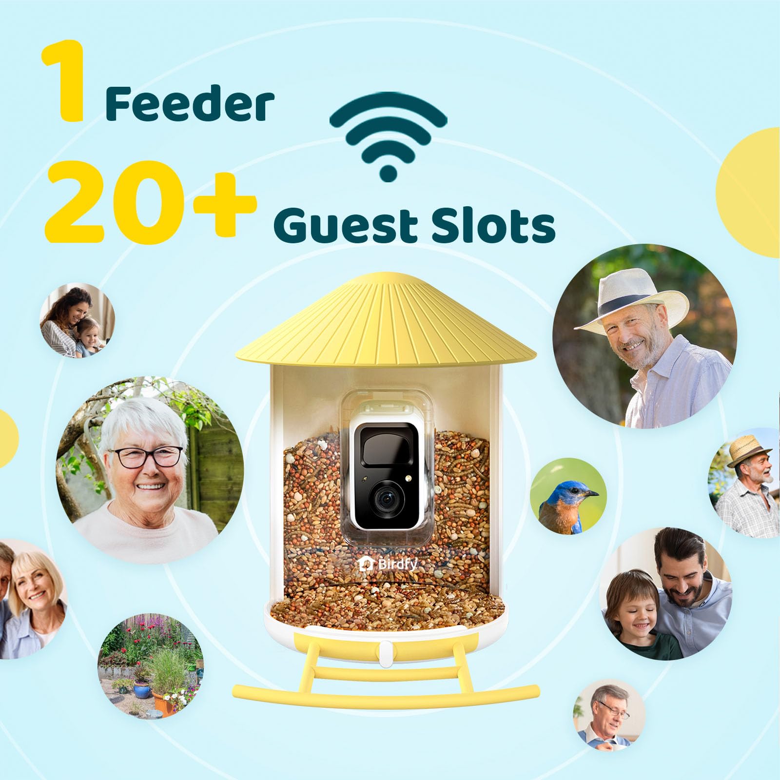 NETVUE Birdfy outdoor WiFi antenna ensuring stable connection outside