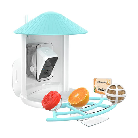 NETVUE Birdfy Pro Perch welcome card greets birds and records daily recipes.