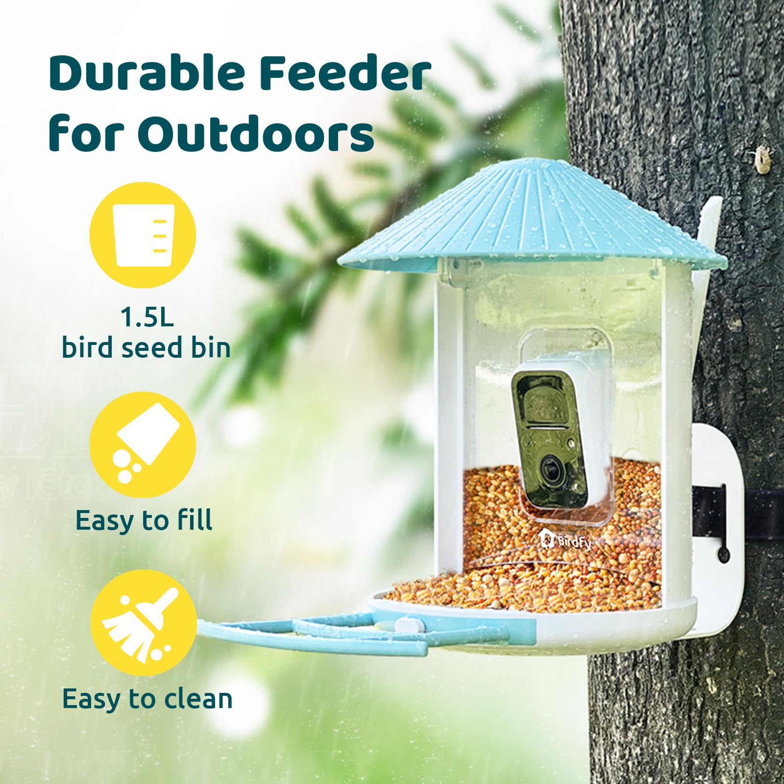 NETVUE Birdfy IP65 weatherproof housing protects in all weather