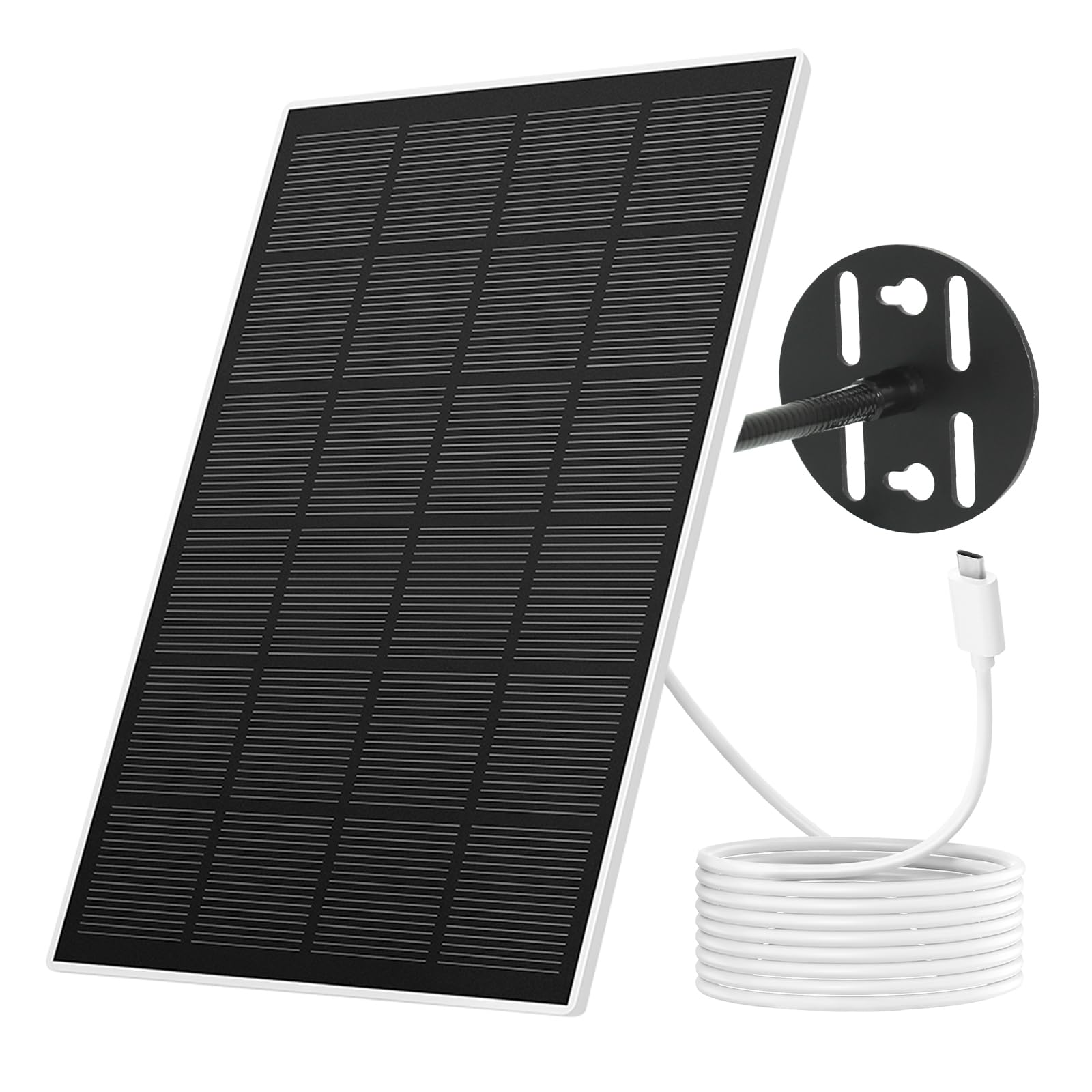NETVUE solar panel powering a bird feeder camera outdoors for continuous monitoring.