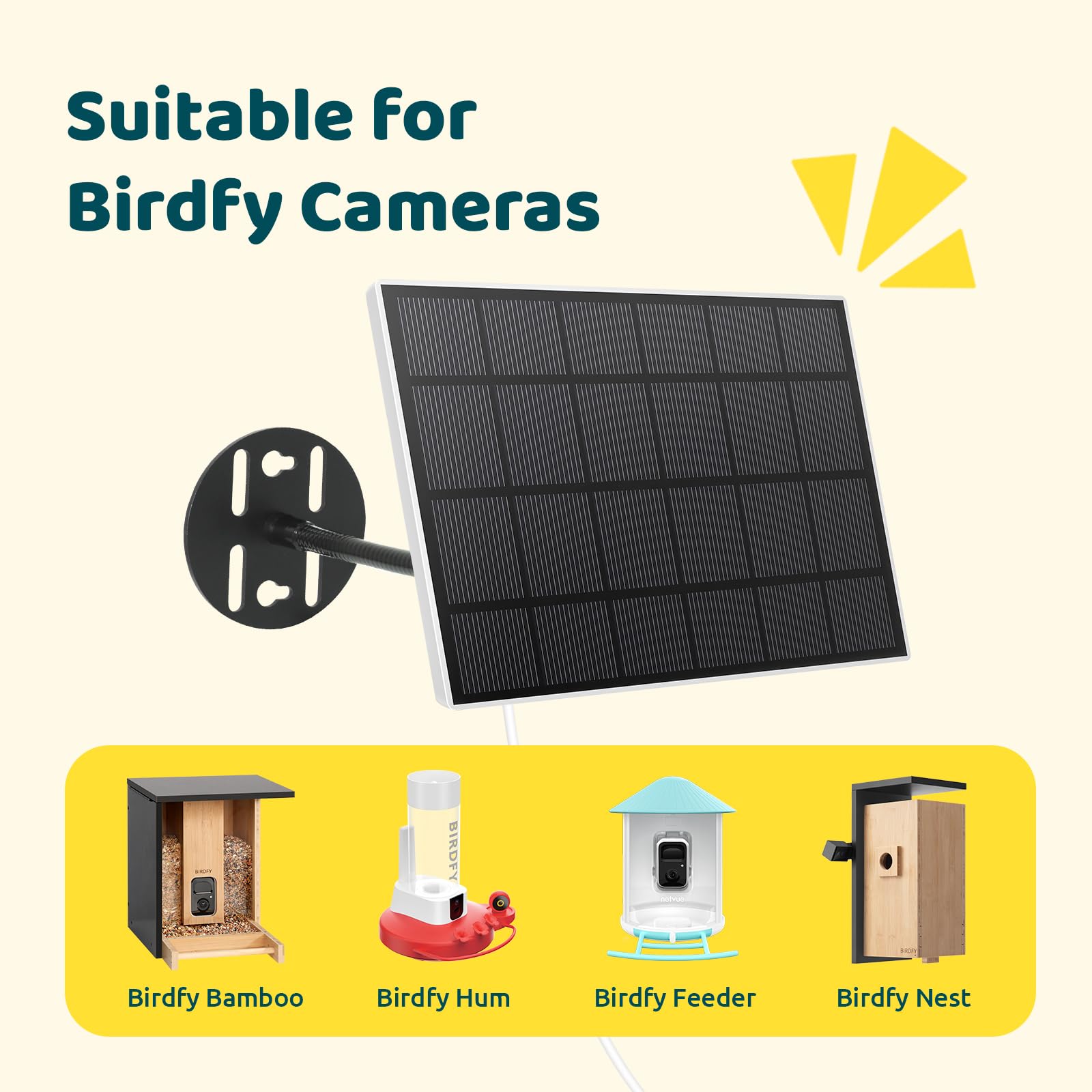 NETVUE solar power adds a renewable energy boost to your birdwatching setup.