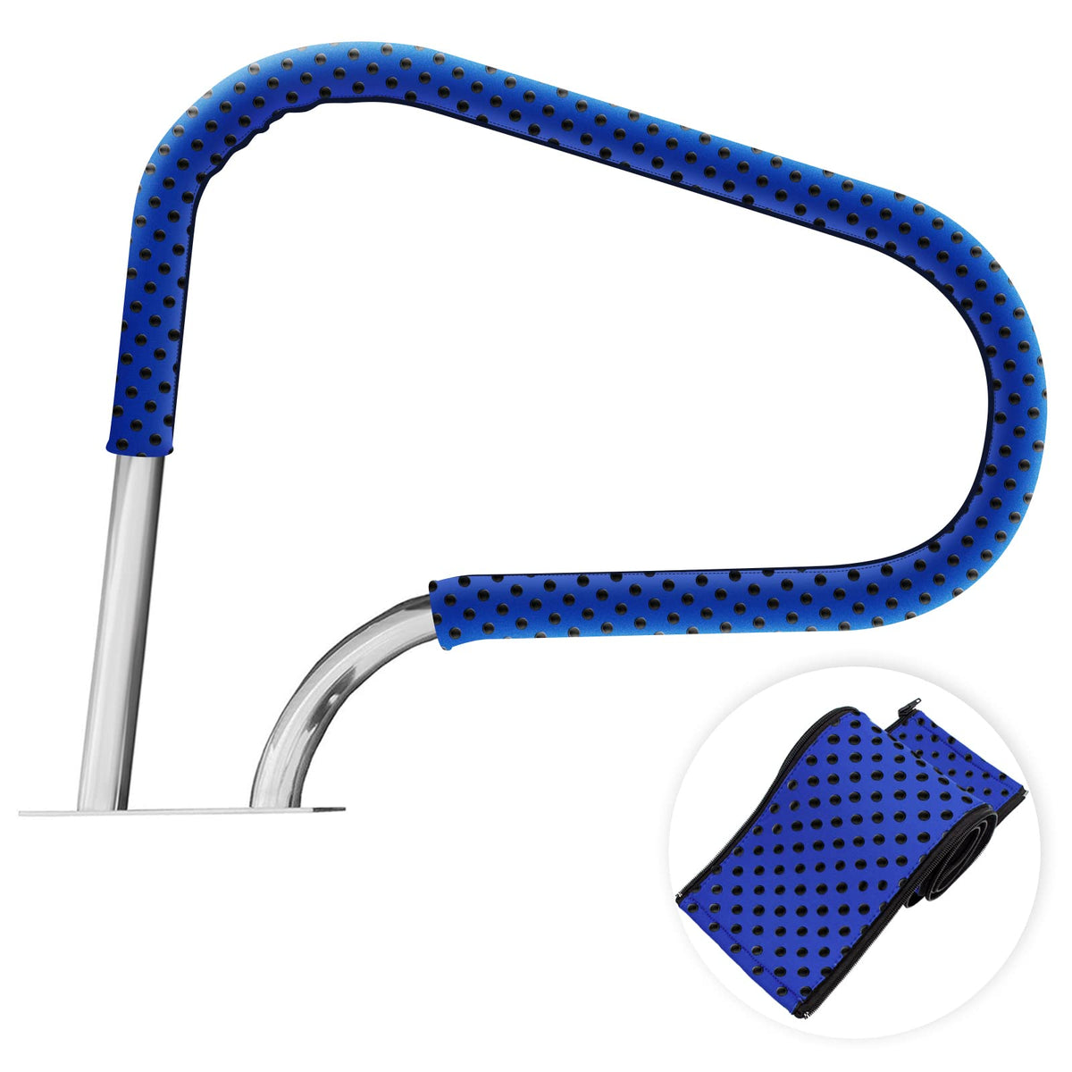 NEUERMOND neoprene handrail cover closeup with improved grip for safer entry.