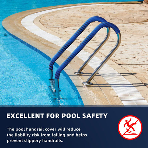 NEUERMOND slip-resistant grip on a wet pool handrail.