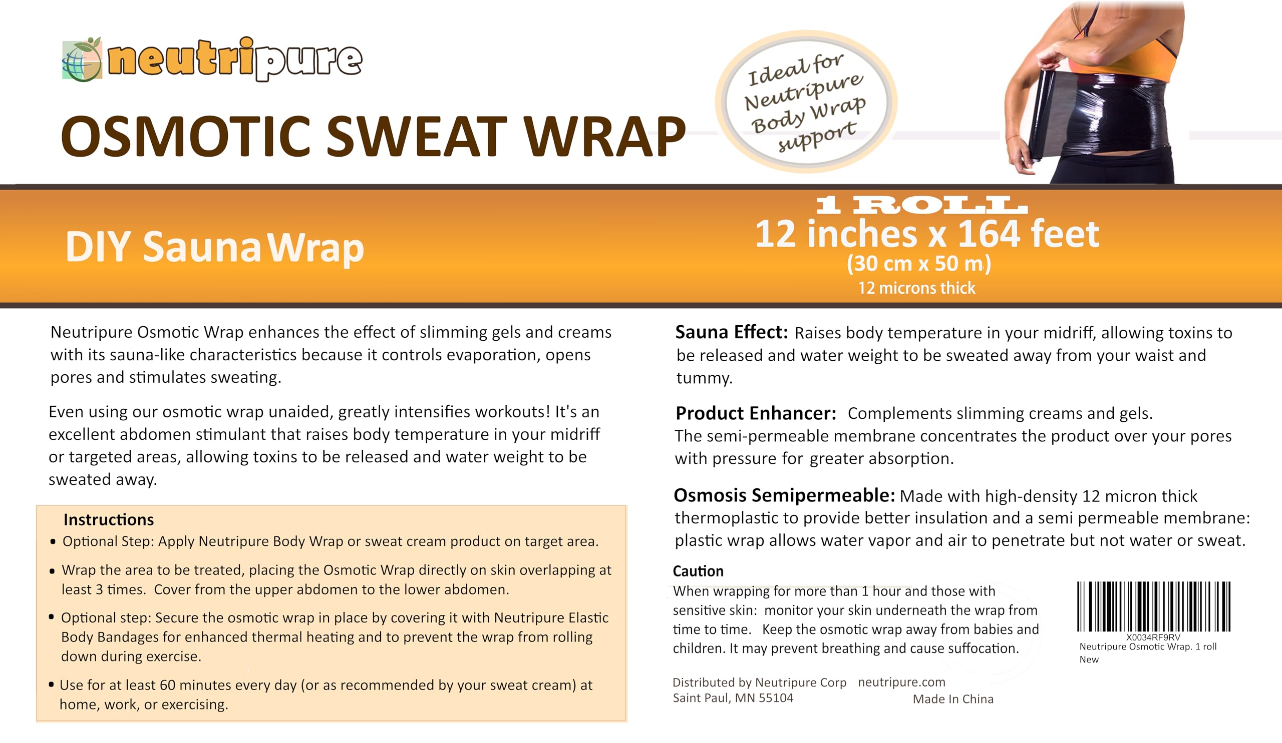 Neutripure Plastic Osmotic Body Sweat Wrap at-home sauna setup for convenient sessions.
