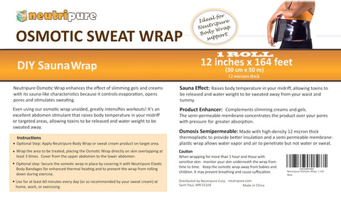 Neutripure Plastic Osmotic Body Sweat Wrap at-home sauna setup for convenient sessions.