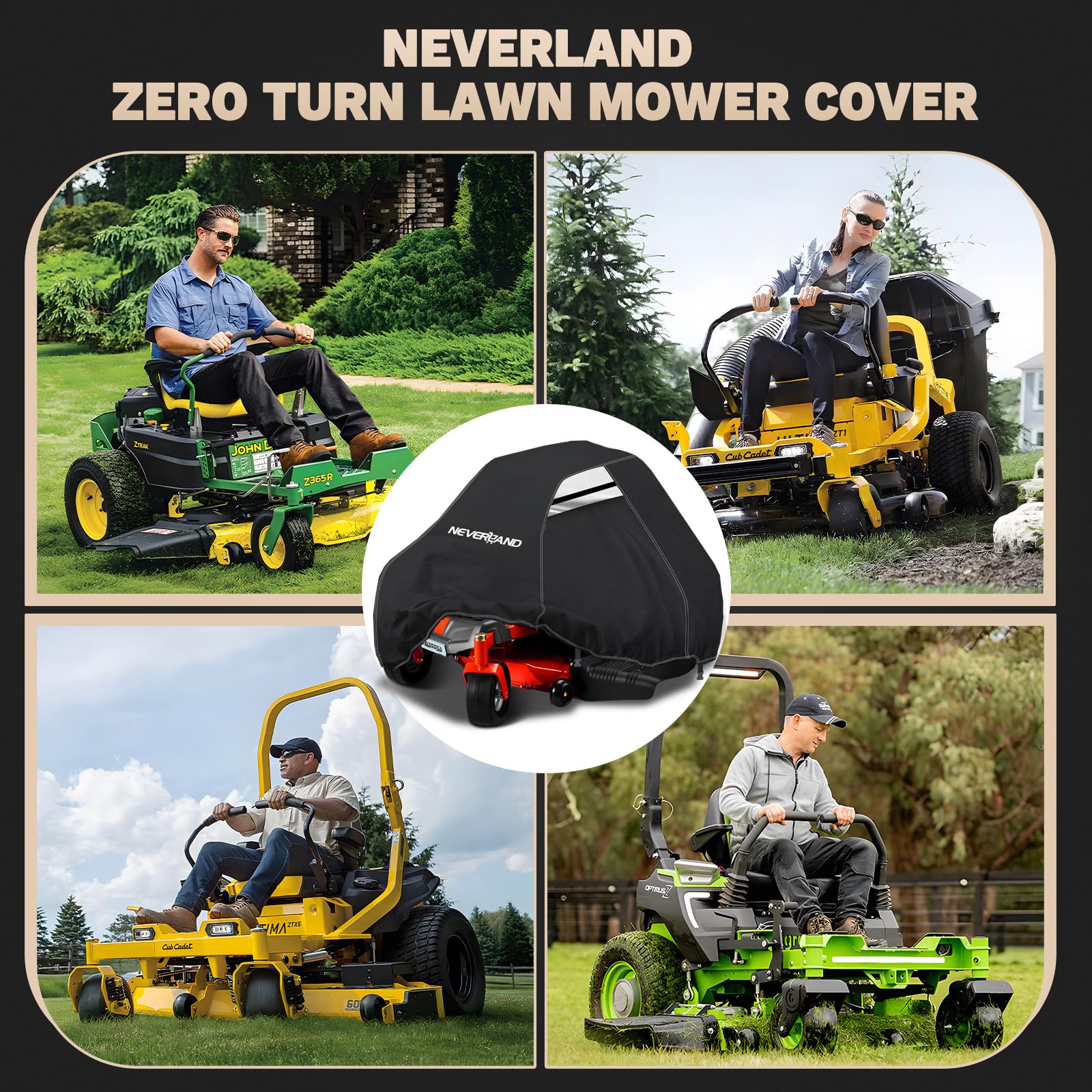 NeverLAND 210D Oxford cloth construction provides durable protection for outdoor lawn gear.