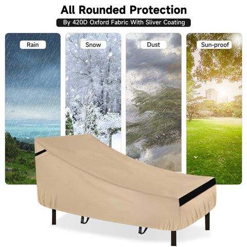 NeverLAND Golden-tone Chaise Lounge Cover guards your chair while you relax near the pool.