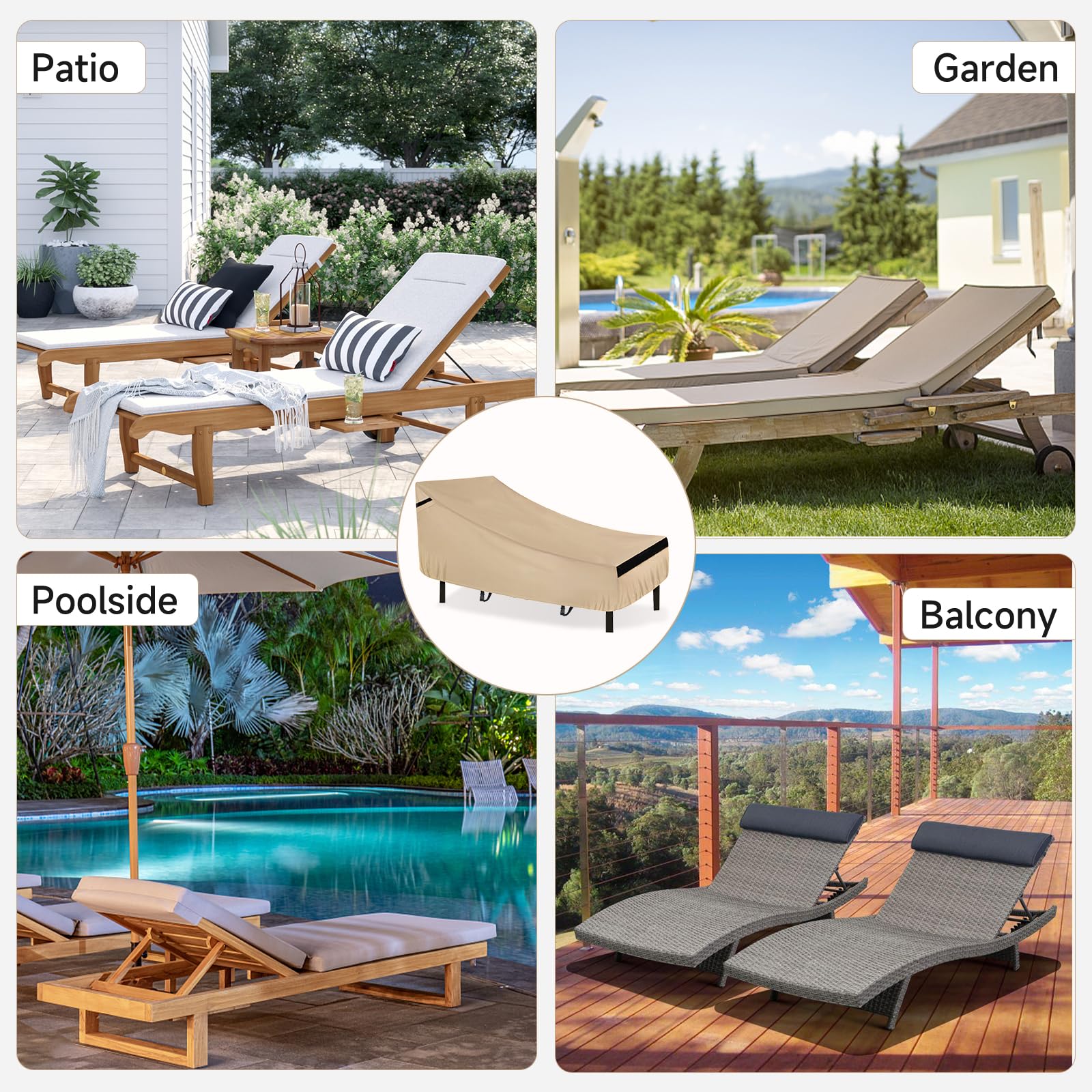 NeverLAND Chaise Lounge Cover is easy to install and store for protection on demand.