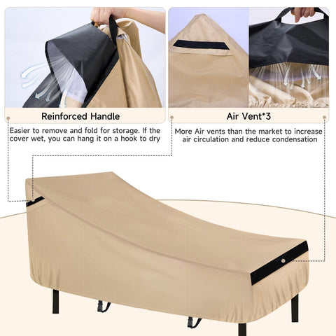 NeverLAND Chaise Lounge Cover features woven strap handles for easy carrying.