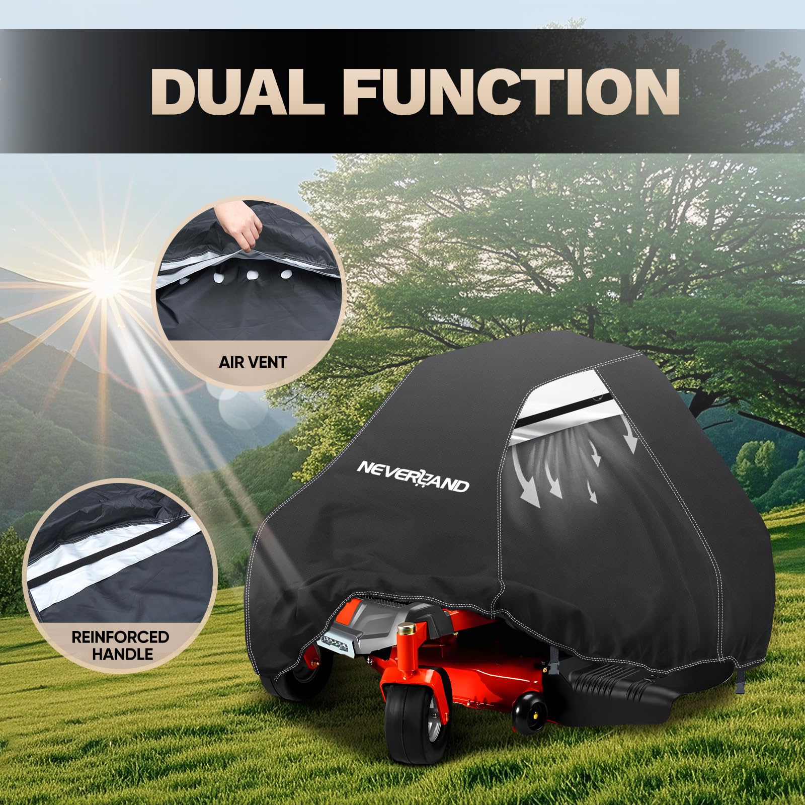 NeverLAND elastic band wind protection helps secure the cover during windy days.