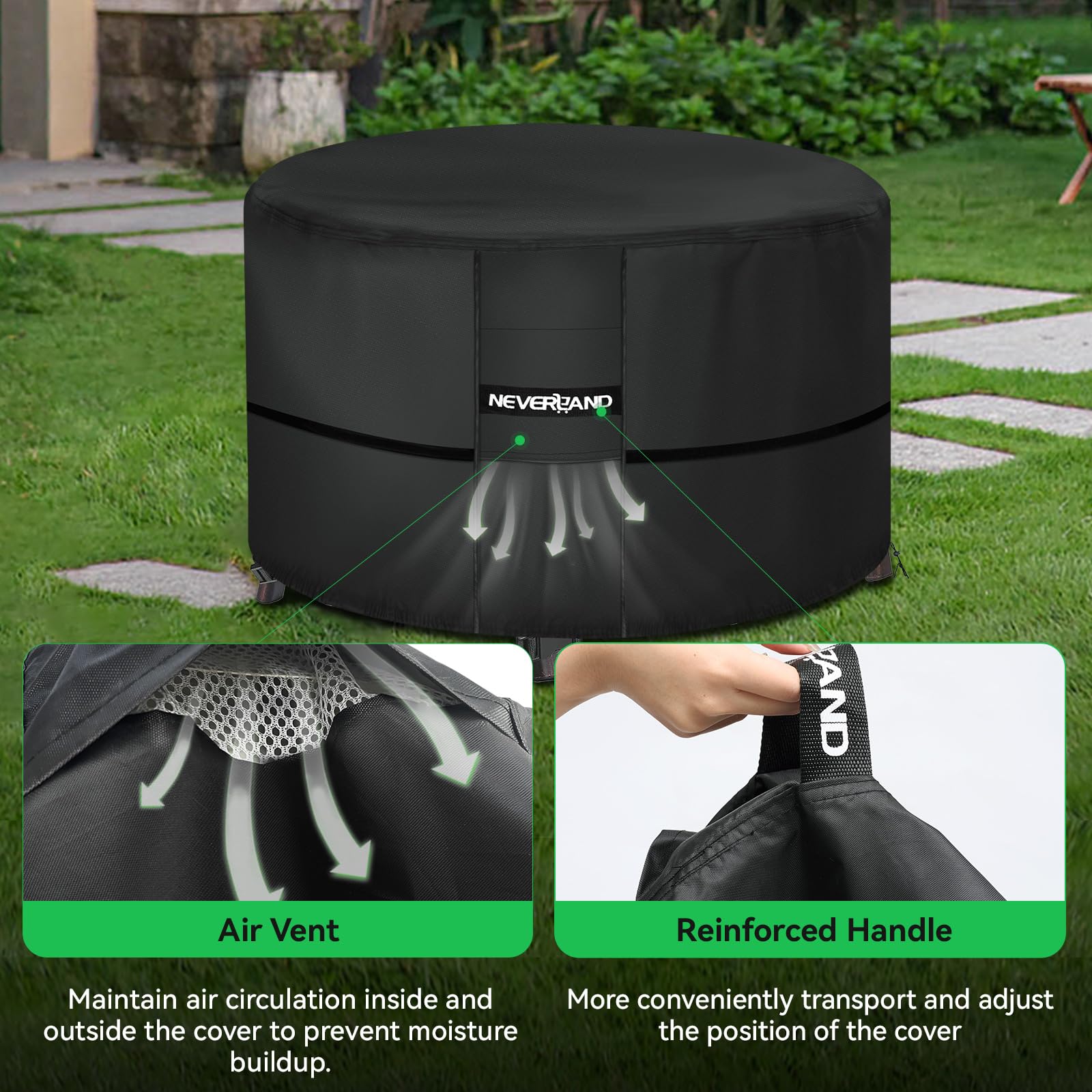 NEVERLAND heavy-duty 600D Oxford fabric allows easy wipe cleaning