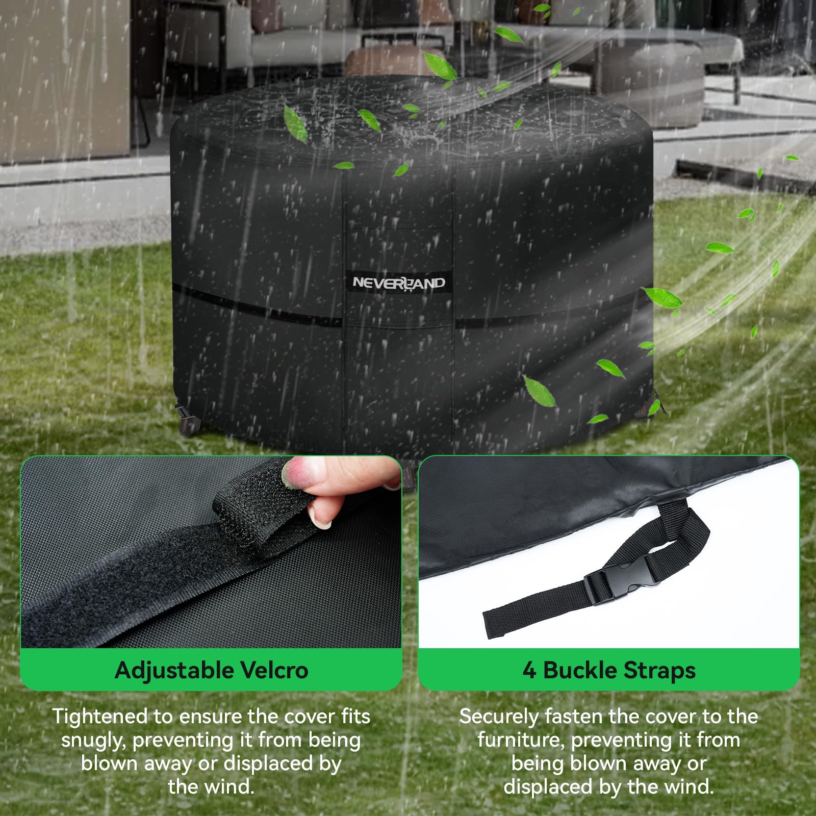 NEVERLAND fire pit cover with air vents reduces condensation