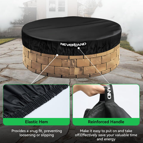 Neverland PU coating protects against rain and snow on the fire pit cover
