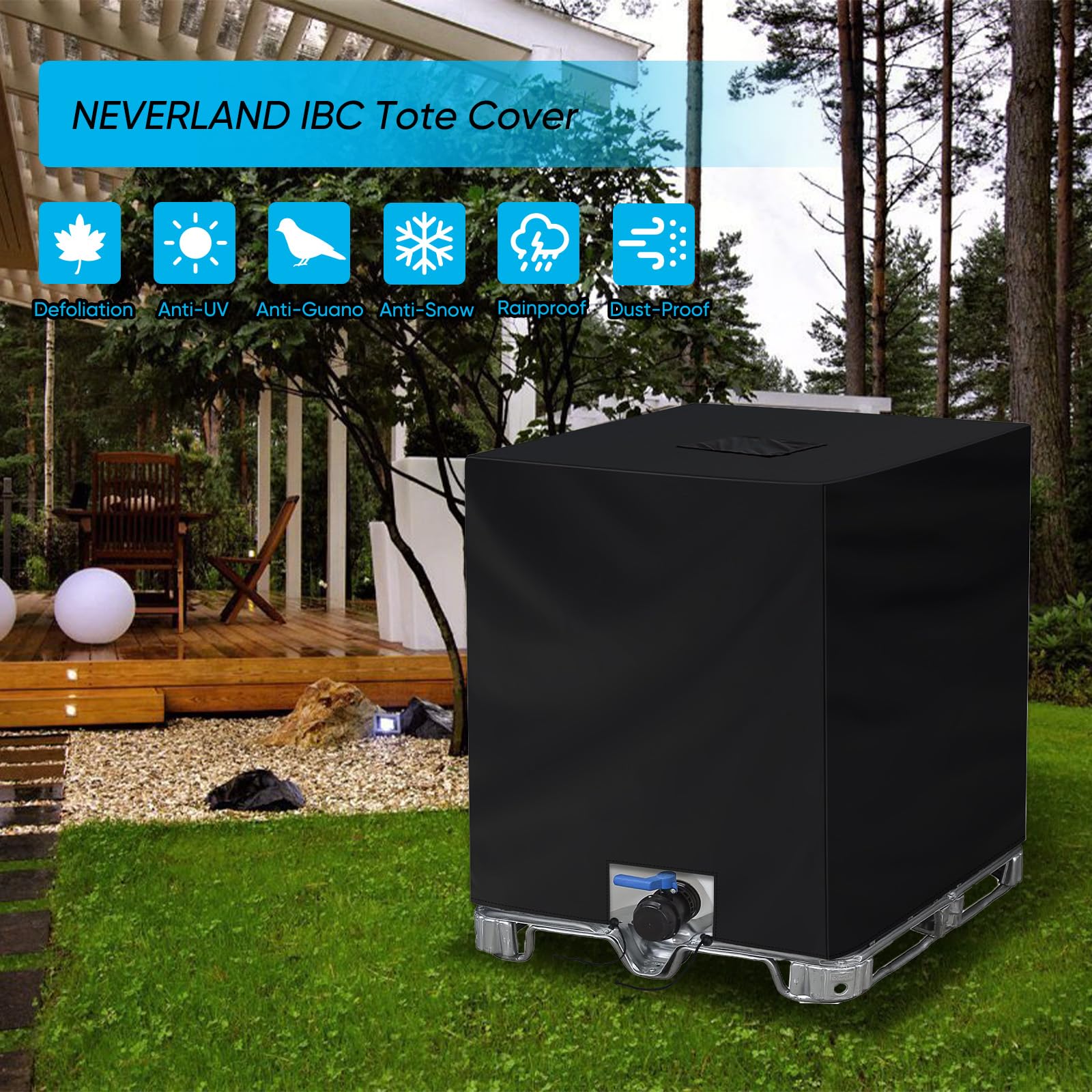 Neverland complete coverage offers full protection for outdoor water storage