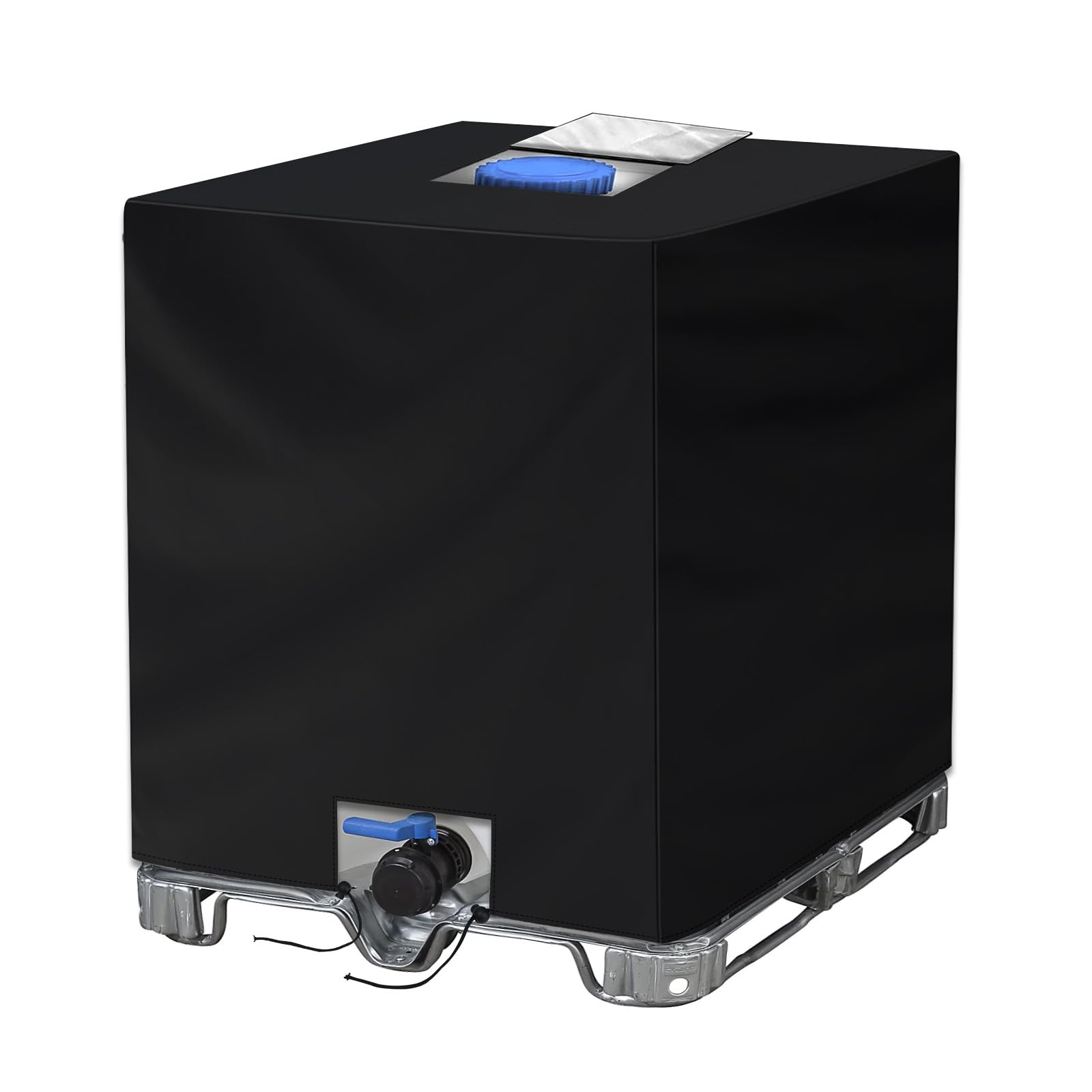 Neverland IBC tote cover top view protects 275-gallon tanks from sun and rain
