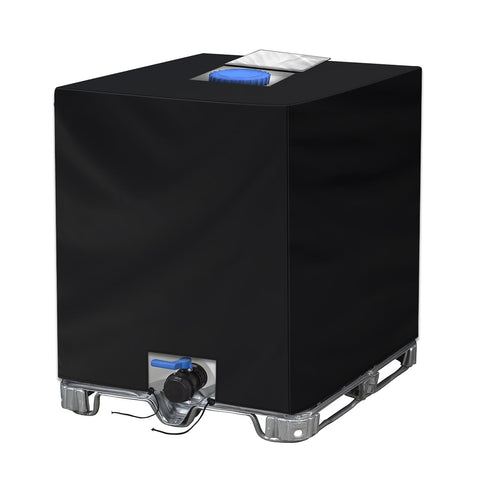 Neverland IBC tote cover top view protects 275-gallon tanks from sun and rain