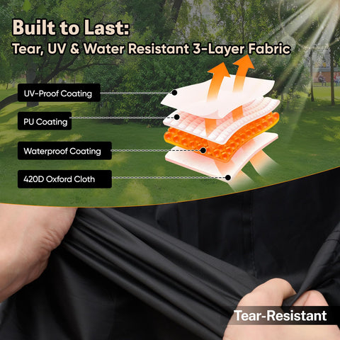 NeverLAND mower cover buckle and drawstring ensures secure fit