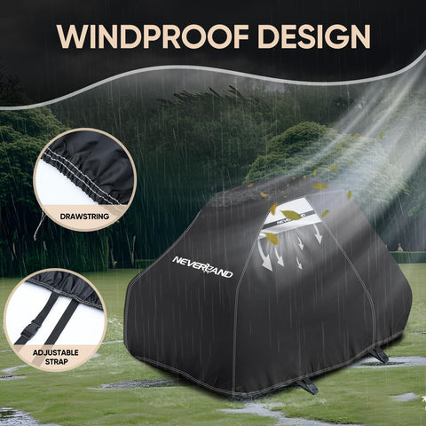 NEVERLAND cover with ventilation design promotes air circulation around the mower.