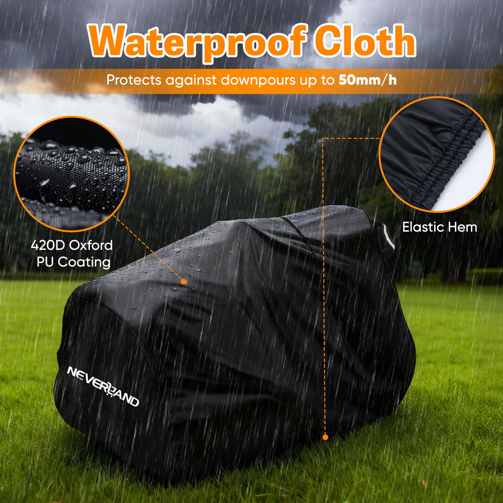 NeverLAND cover with reflective handles for night visibility