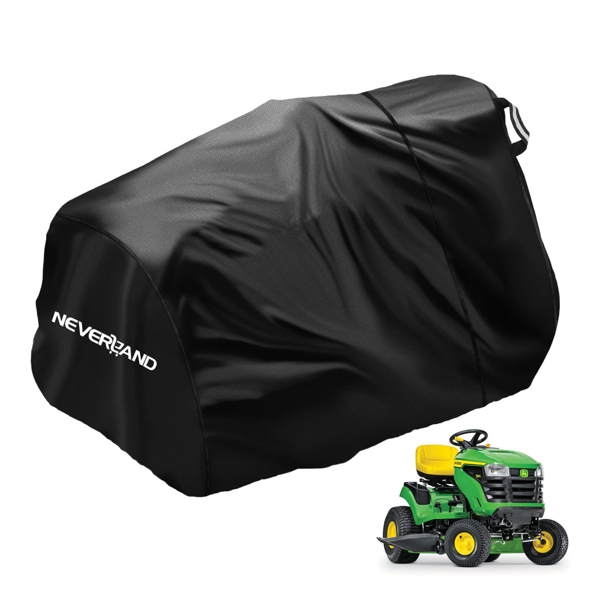 NeverLAND riding lawn mower cover with storage bag keeps gear organized