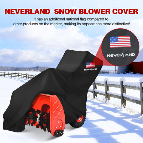 NeverLAND elastic front band keeps cover snug on single and two-stage blowers