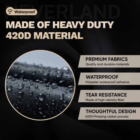 NEVERLAND zero turn mower cover side view showcasing compact, protective design.