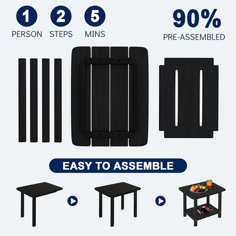 Nevilywood Adirondack square side table assembly with included tools.