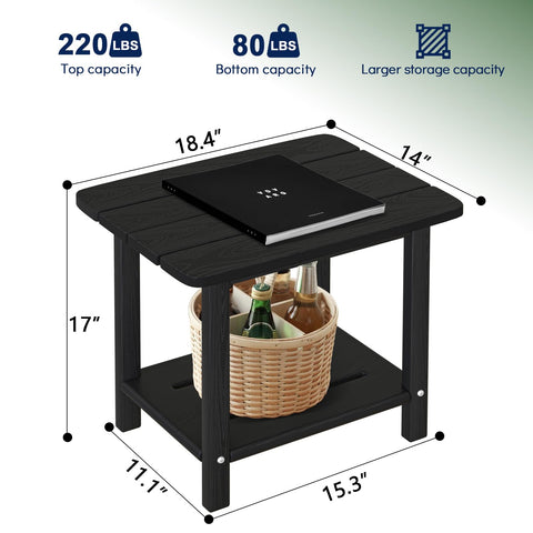 Nevilywood Adirondack square side table with wood-like grain texture.